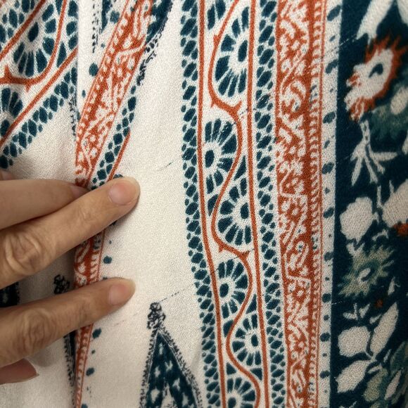 Angie Oversized Kimono Cover-Up One Size Colorful Bohemian Layering Blue White - Picture 7 of 8